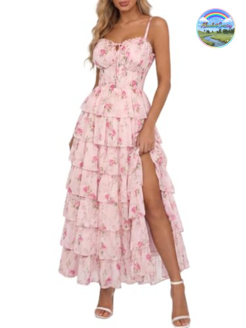 Floral Corset Maxi Dress Sweetheart Lace-Up Formal Wedding Guest